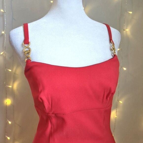 Vintage 90s My Michelle Mini Dress Red Empire Waist Sleeveless Jr Size 5/6 - Picture 10 of 10